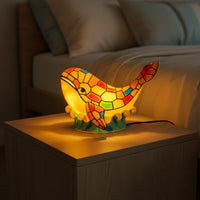 Cetacean Night Light Warm Glow Cetacean Lamp with an Oceanic Base Decorative Seaside Lamp for Nursery, Reading Corner