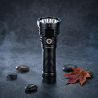 Search Flashlight Multi-Faceted Head Power-Replenishable Flashlight Built-in Display Power-Replenishable Focused Light Source for Emergency Lighting