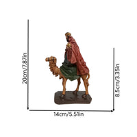 Three Kings Riding Camels Nativity Scene Resin Figurine Set