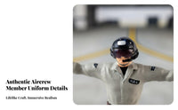 1:64 Scale Aviator Figure Highly Detailed Aircraft Marshaller Figurine Sand Table Aviator Miniature Hand Painted for Collectors