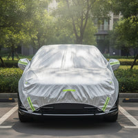 Reflective Half Car Cover Aluminum-Film Car Top Cover Weather-Resistant Safeguarding for Driveway