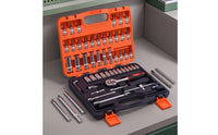 53 Pieces Socket Set with Hard Shell Case Polished Chrome Socket Wrench Set Organized Tool Kit with Hard Shell Case for Vehicle Owners, Garage