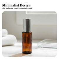 Honey-Toned Glass Spray Bottle Controlled Dispensing Honey-Toned Glass Pump Bottle Portable Cosmetic Dispenser Leak-Resistant