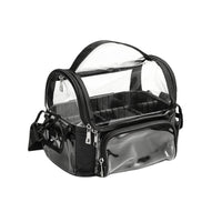 Easy to Clean Makeup Bag with Adjustable Dividers Multi-Compartment Makeup Bag with Shoulder Strap Sturdy Cosmetic Organizer Case Smooth Zipper for Vanity