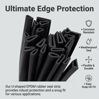 EPDM Rubber Edge Trim for Cars, Flexible Rubber Seal Strip, Automotive Edge Trim Protector, Door Seal Strip for Metal Panels