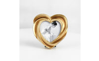 Heart Photo Frame Golden Heart Picture Frame Carved for Desk, Bedside Table