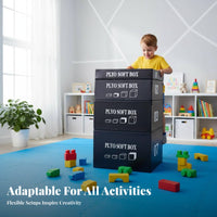 4 Pieces 4-Piece Foam Activity Blocks Soft Fabric Cover 4-Piece Sectional Vaulting Box adaptable and adaptable Design Gymnastics Training Set for Babies