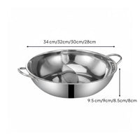 Divided Hot Pot Thickened Hot Pot with Divider Polished Cookware for Families, Parties