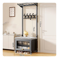 Hall Tree with Shoe Storage Rustproof Home Furniture Waterproof for Apartment