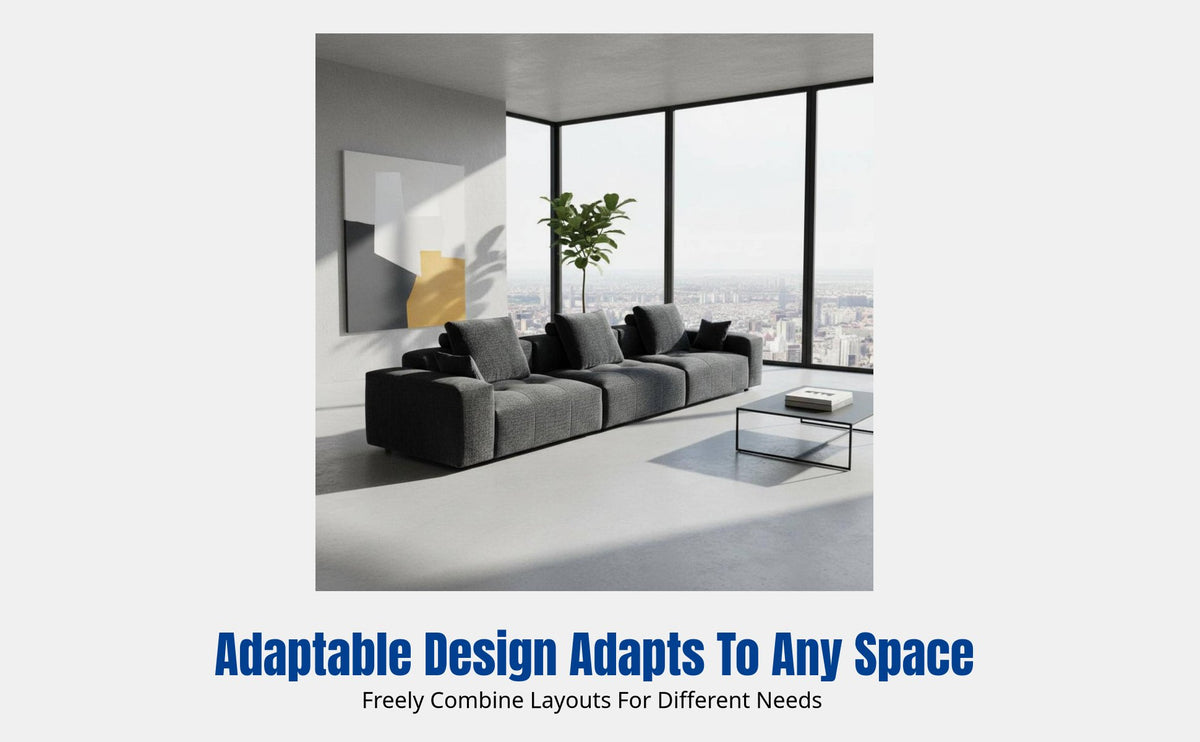 Minimalist Chenille Sofa, Configurable Sectional, Living Room, Elderly, Customizable