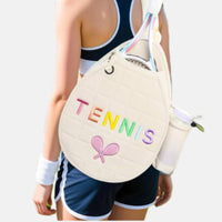 Large Capacity Tennis Backpack Portable Badminton Racket Bag Double Shoulder Straps Pickleball Racket Bag Stylish Design for Outdoor, Sports Court