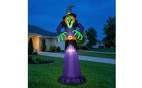 Giant Inflatable Witch with LED Lights Built-in LEDs Halloween Yard Inflatable Outdoor for Lawn