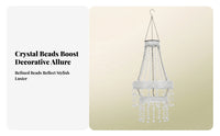 Waterproof Beaded Tassel Pendant Light Automatic Dusk to Dawn Chandelier Style Solar Light Frost-Proof Solar Chandelier Weather Resistant
