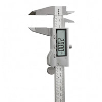Metal Housing Stainless Steel Digital Caliper Metric and Inch Precision Measuring Caliper Single-Button-Button Single-Unit Conversion 0.01 Mm Resolution