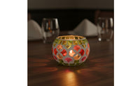 Mosaic Glass Candle Holder Romantic Atmosphere Colorful Mosaic Candlestick Elegant Look Colorful Patchwork Candlestick for Bar, Restaurant, Party