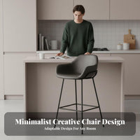 Retro Design Upholstered Metal Frame Stool factory design Bar Chair Nordic Inspired Seating Furniture Soft Padded Seat for Homeowners, Restaurant Owners, Adults, Cafe, Kitchen, Bistro, Lounge