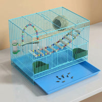 Pet Bird Cage for Small Birds, Foldable Breeder Cage with 1cm Bar Spacing, Indoor Home Habitat with Slide Out Tray, Single Level Cage Small Size