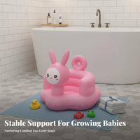 Foldable and Portable Inflatable Training Sofa Multi-Functional Inflatable Sit-up Chair With Music Infant Floor Seat Easy to Clean for Infants, Toddlers, Parents, Bathtime, Feeding Time, Mealtime, Playtime