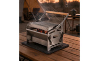 Portable Flip Barbecue Grill Wooden Handle Camping Cooker Easy to Clean Outdoor Cooking Gear for Picnic