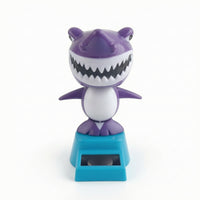 Cartoon Solar-Powered Shark Figurine Compact Car Ornament with Solar Panel Cute Swaying Shark Ornament Whimsical for Drivers