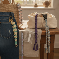 Hand-Woven Daisy Phone Lanyard with Camera Strap