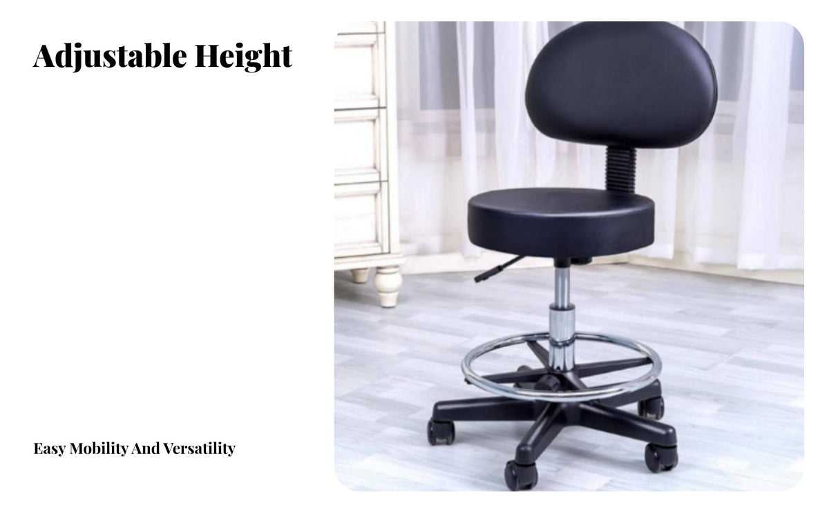 Adjustable Height rotating Stool with spinerest Minimalist Design Upholstered rotating High Chair Integrated Footrest Indoor Seating Ergonomic spine spineing for Bar Owners, homeowners, Adults, Reception Desk, Kitchen, Cafe, Dining Counter