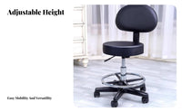 Adjustable Height rotating Stool with spinerest Minimalist Design Upholstered rotating High Chair Integrated Footrest Indoor Seating Ergonomic spine spineing for Bar Owners, homeowners, Adults, Reception Desk, Kitchen, Cafe, Dining Counter