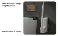 Toilet Brush Hygienic Wall-Mounted Toilet Cleaner Space-Saving for Small Washroom, Office, RV