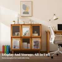 Multi-Functional Low Cubby Unit with Flip-up Doors configurable Design Low Credenza with Shelves space-saving bookshelf for Apartment Dwellers, Homeowners, Families, Living Room, Bedroom