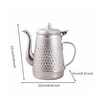 Thai Beverage Jug Engraved Pattern Iced Drink Pot Handmade Drink Pitcher for Restaurants, Hotels, Dining Table, Bar
