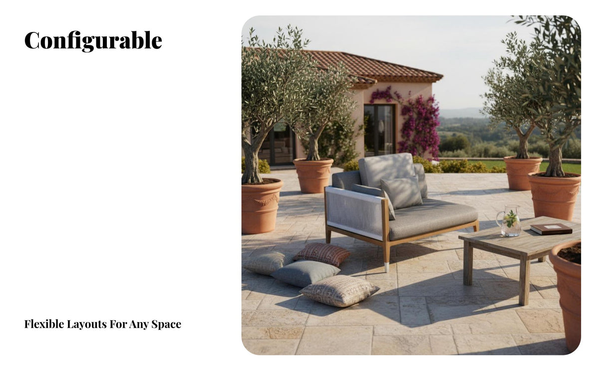 4 Pieces 4-Piece Wood Frame Conversation Set Weather-Resistant Outdoor Furniture Woven embellishments Patio Seating for Families, supportyard, Balcony, waterside