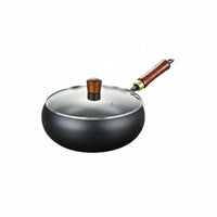 Flat Bottom Iron Wok Non-Stick Flat Bottom Wok Uncoated Stir Fry Pan Versatile Deep Frame Cooking Pot Even Heat Distribution