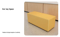 Faux Leather Long Seat Soft Padded Armless Backless Ottoman Comfortable pad Upholstered Bench for Children, Guests, Dance Studio, Rest Area, Lobby