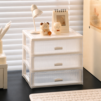 White Acrylic Drawer Organiser, Stackable Desk Organiser for Home Office, Makeup & Stationery Storage, Modern Desktop Solution