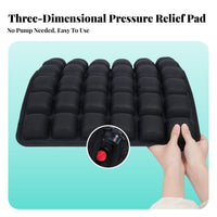 Inflatable Seat Cushion Shock Absorbing 3D Inflatable Pad Easy Inflation Pressure Relief Seat Pad for Office Workers, Commuters, Car, Home, Airplane