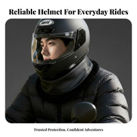 Full Face Helmet Warm Lined Electric Bike Helmet Windproof Secure Headwear for Motorcyclists, Men, Motorcycling, Cold Weather, City Streets