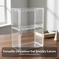 Dust-Proof Clear Bracelet Storage Box Large Capacity Acrylic Jewelry Display Case Space-Saving Design for Women, Teenagers