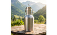 Reusable Metal Bottle with Swing-Top Homebrew Swing-Top Bottle Barware Beverage Container Compact for Home Bar, Picnics