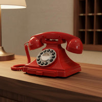 Metal Bell Chime Retro Landline Telephone Mechanical Ringer Rotary Turn Phone Heavy Duty Rotary Telephone Non-Slip Base for Hotel, Office, Home