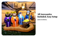 LED Lighting Inflatable Nativity Scene Included Blower Christmas Inflatable Nativity Glowing Star