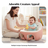 Ergonomic Design Soft Creature Sit-Me-up Non-Slip Bottom Dinosaur-Shaped Baby Lounger Skin-Friendly Infant Support Seat Easy to Clean for Infants, Toddlers, Parents, Playroom, Play Time, Living Room, Mealtime