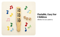 6 Jingling Discs Jingle Paddle Recessed Slots Wooden Jingle Stick Natural Wood Wooden Rhythm Stick Rounded Handle