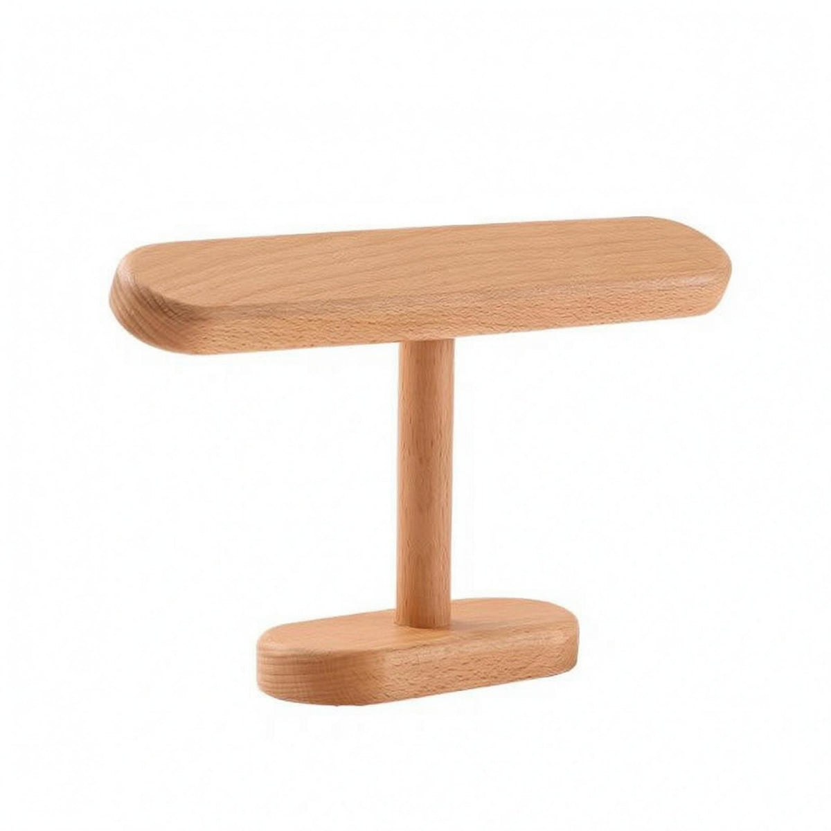 Rounded Edges Crossbar Jewelry Stand Wooden Bracelet Stand Stable Base Beaded Bracelet Holder Space Saving