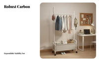 Multi-Functional Clothes with Shoe storage-efficientSaving Garment Rack Stable Design Clothing Stand sturdyDuty for Students, Renters, householders, Bedroom, Dorm Room, Entryway, Balcony