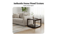 2 Pieces Space-Saving Square Nesting Table Set Modern Design Nesting Square Tables Combinable Design Living Room Furniture Multi-Functional for Apartment Dwellers, Homeowners, Small Areas, Lounge Area, Home Office, Balcony