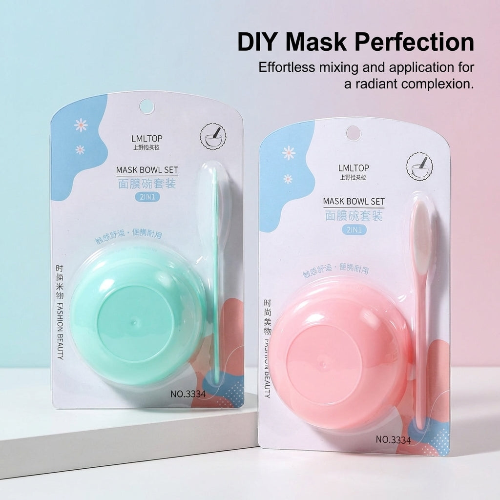 DIY Face Mixing Bowl with Facial Brushes, Treatment Set for Home and Salon Application, Reusable Cosmetic Grade for Estheticians