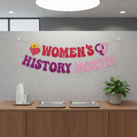 Women's History Month Banner Empowering Slogans Women's History Month Decorations Easy to Assemble Feminist Party Decoration for Women, Classroom