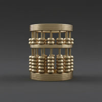 Copper Abacus Pencil Cup Business Gift Chinese Style Desk Ornament Handicraft Stationery Organizer for Study Room