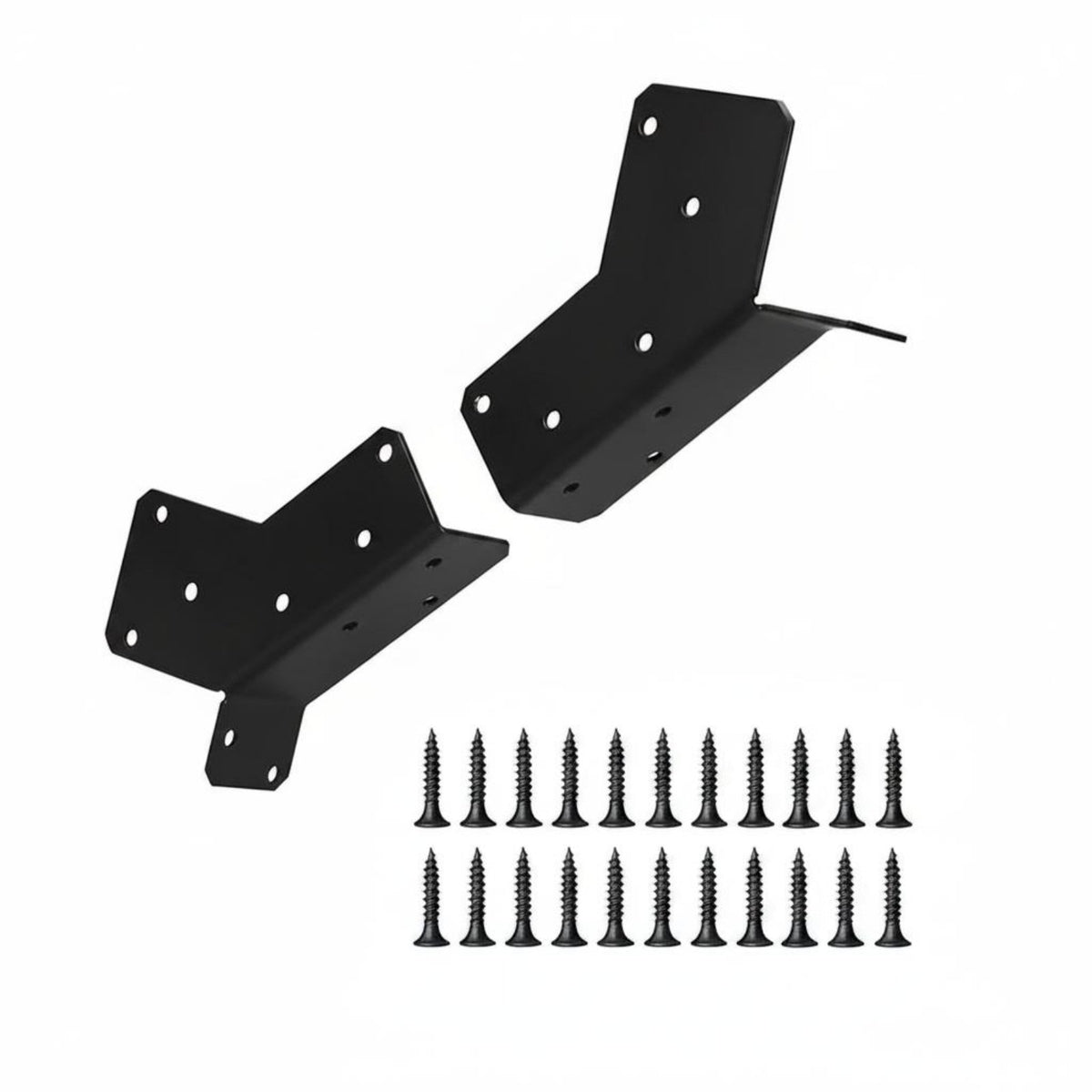 2 Pieces Angled Brackets Rust-Resistant Angle Support Bracket Coated Post and Beam Connectors for Construction