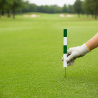 Two-Tone Golf Course Marker High-Visibility Playing Area Marker Ground-Mount Stake with Metal Spike Weather-Resistant for Landscapers, Fairways, Cart Paths